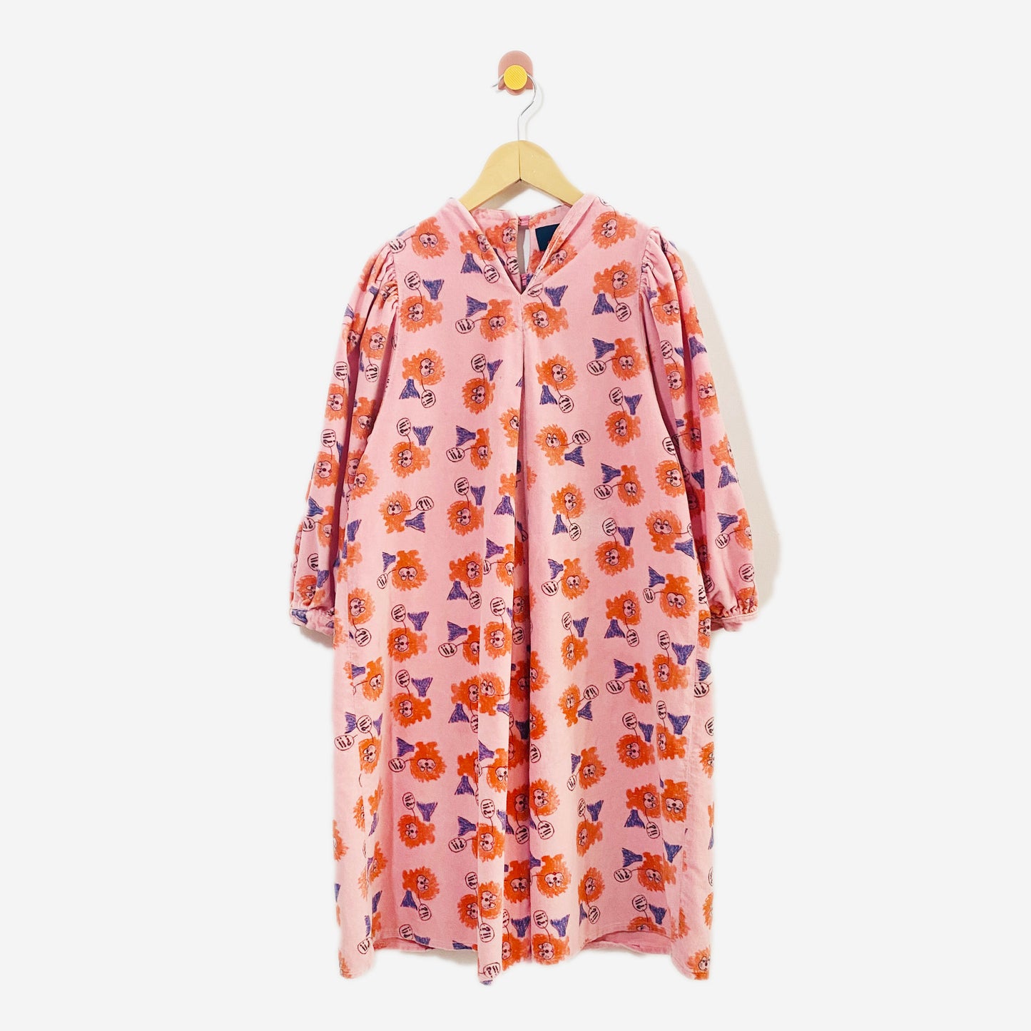 Printed Velvet Dress / 6Y