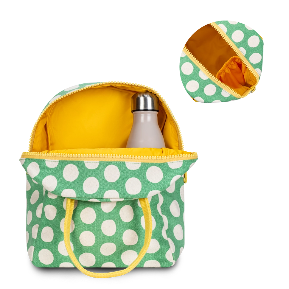 Zipper Lunch Bag - Dot Spring Green