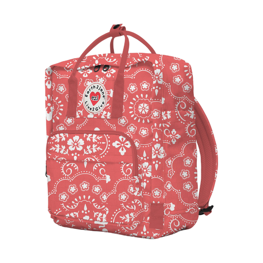 Earth2Jane Red Floral Backpack