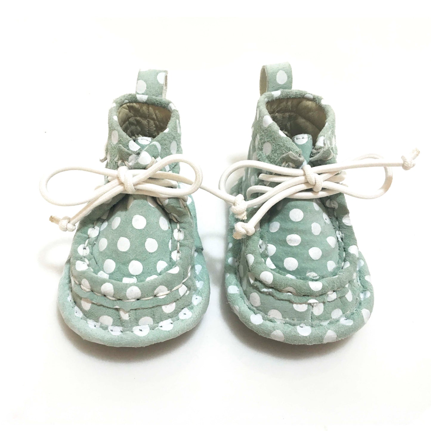 Kaboom! Bebe Crib Shoes - Blue Polka