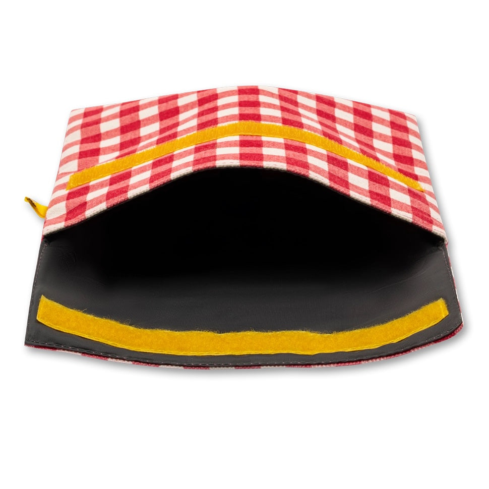 flip snack bag - gingham red