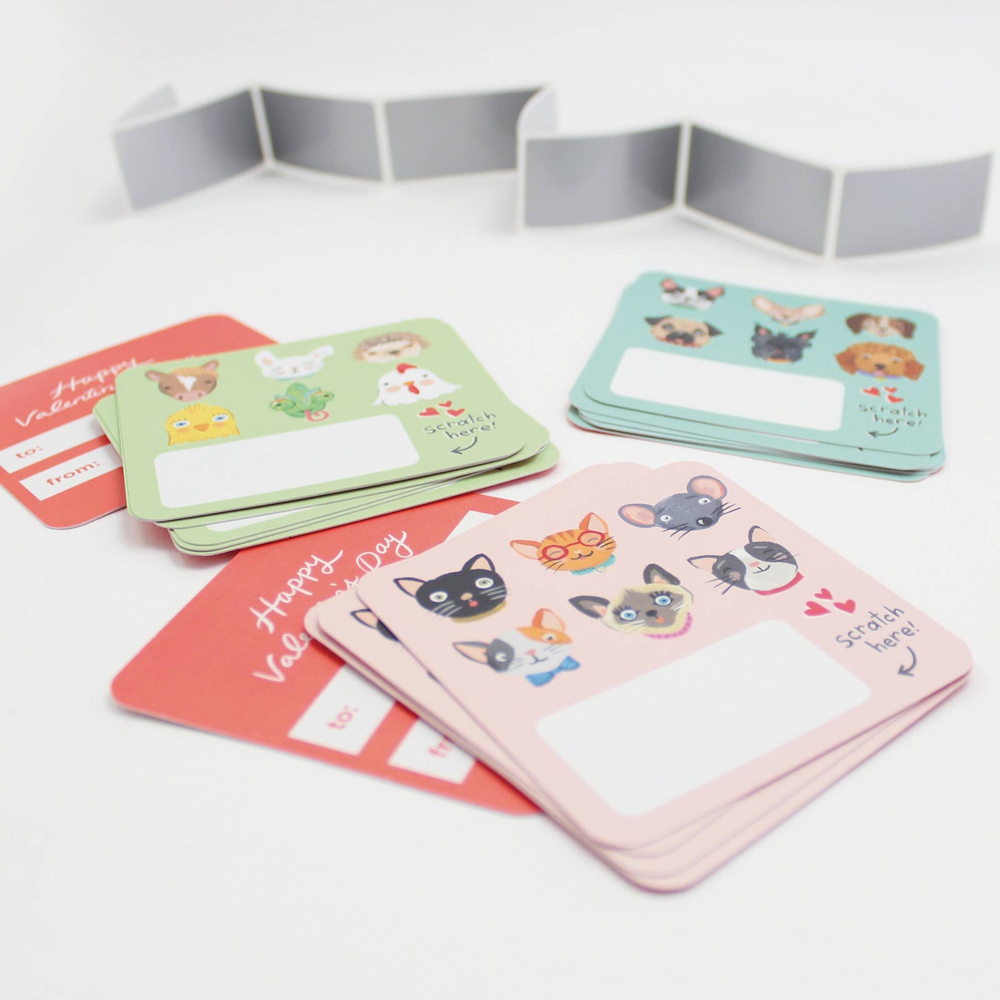 Inklings Paperie - Scratch-off Valentine Cards - Pet Faces