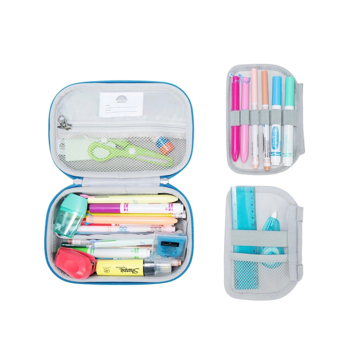 Uninni Arden Pencil Case - Blue Color Block