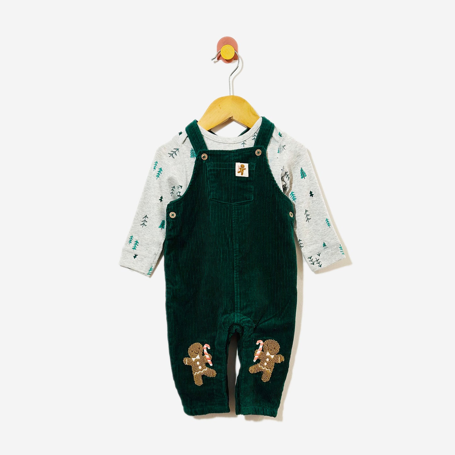 M&S Gingerbread Man Overalls Set / 12M