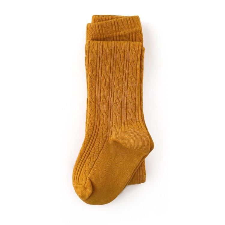 Marigold cable knit tights by little stocking co.