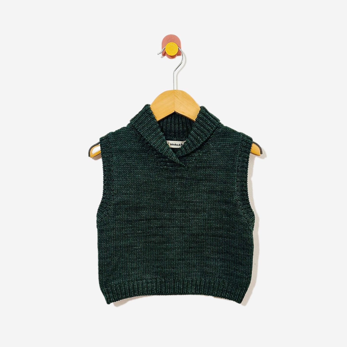 Misha & Puff Knit Wool Vest / 7-8Y