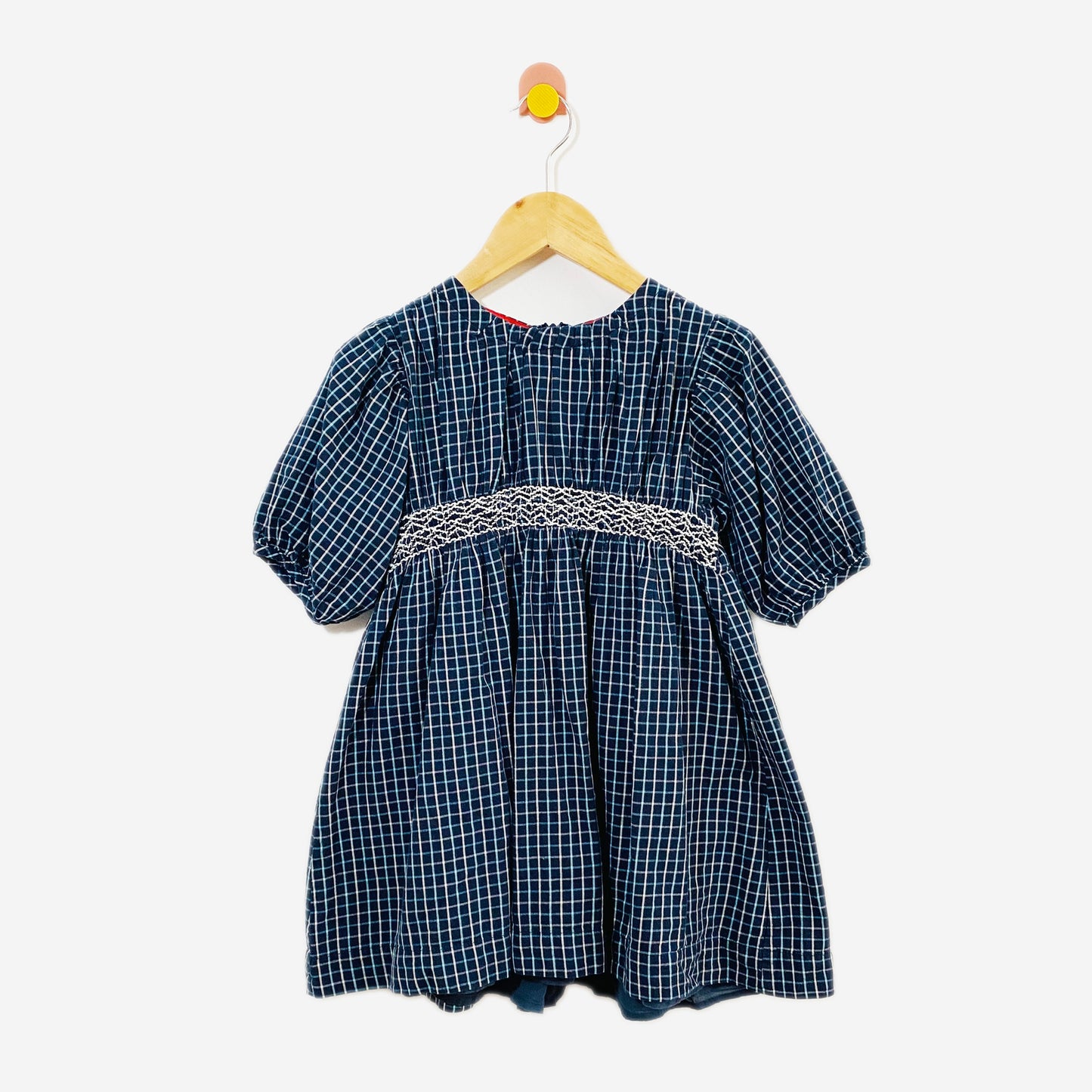 Pink Chicken Plaid Puff Sleeve Dress / 5Y