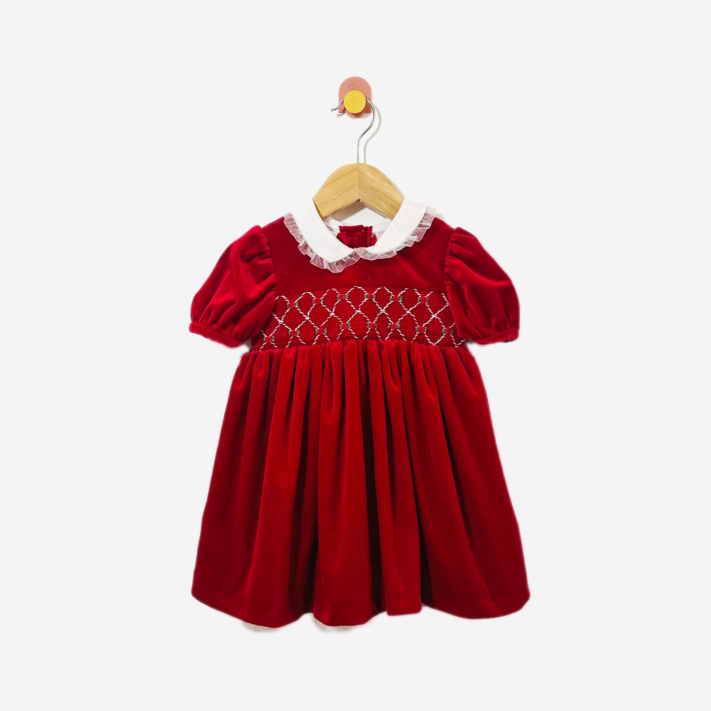 Vintage Velvet Smock Dress / 18M
