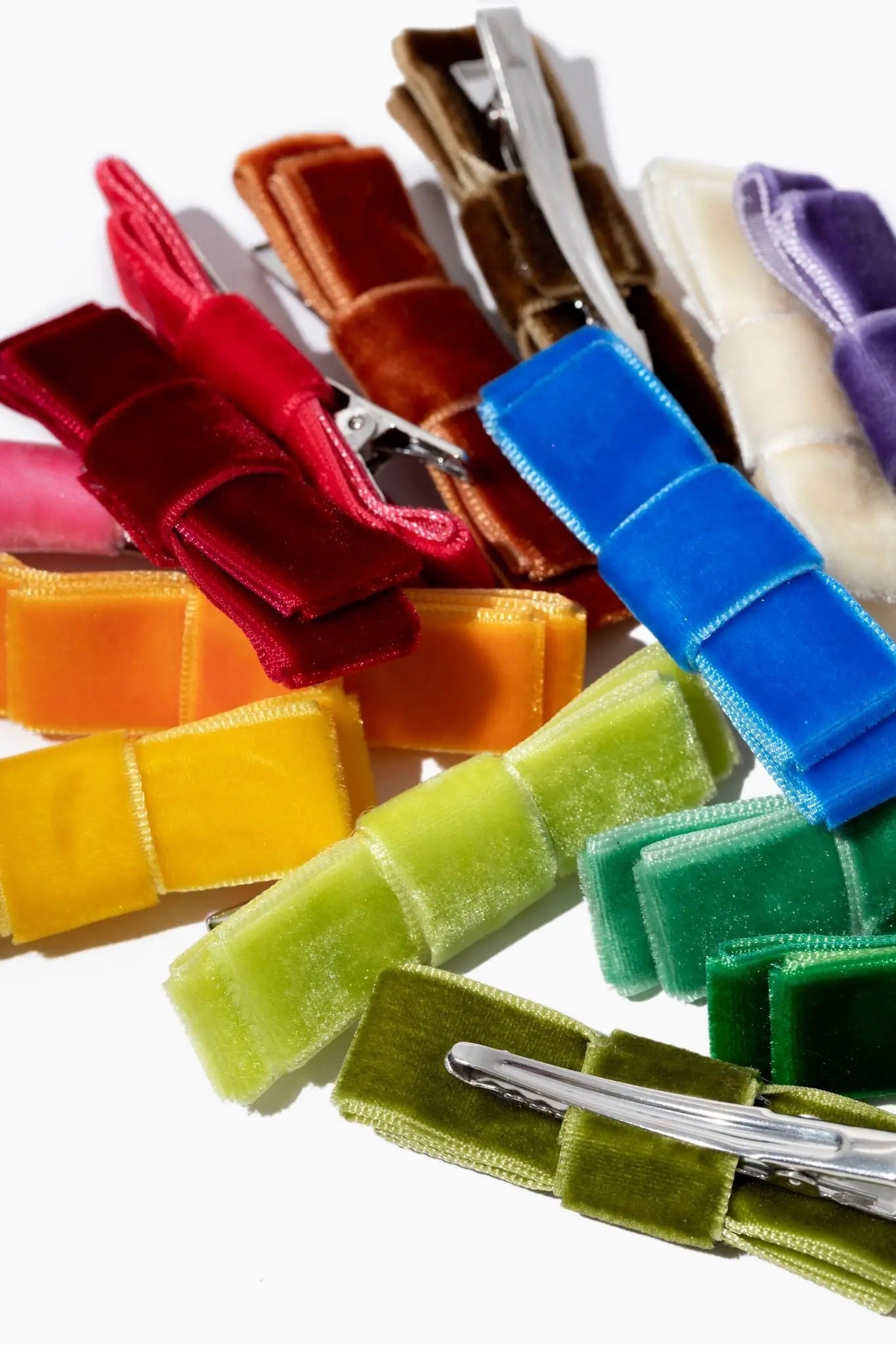 Kids velvet bow hair clips