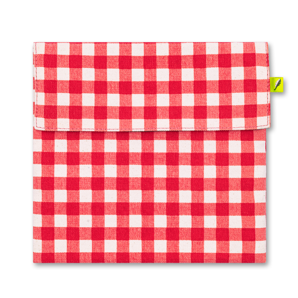 flip snack bag - gingham red
