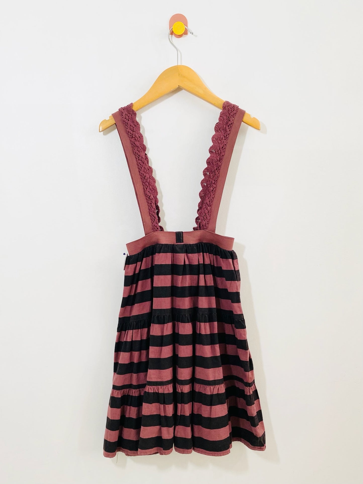 stripe suspender skirt / 4Y