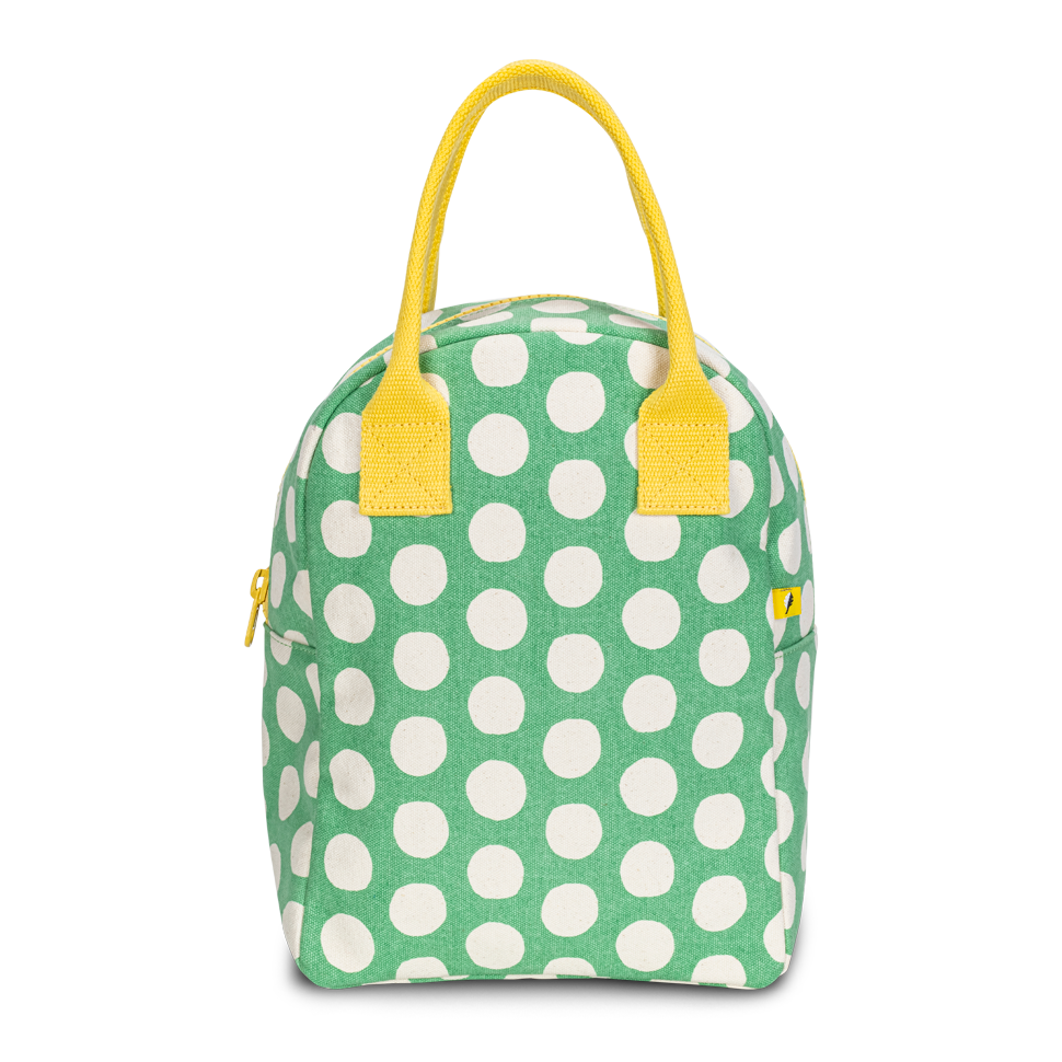 Zipper Lunch Bag - Dot Spring Green