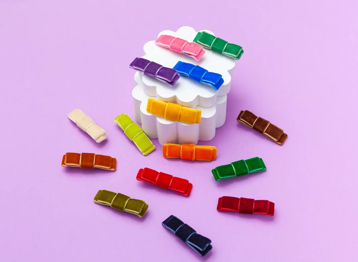 Kids velvet bow hair clips