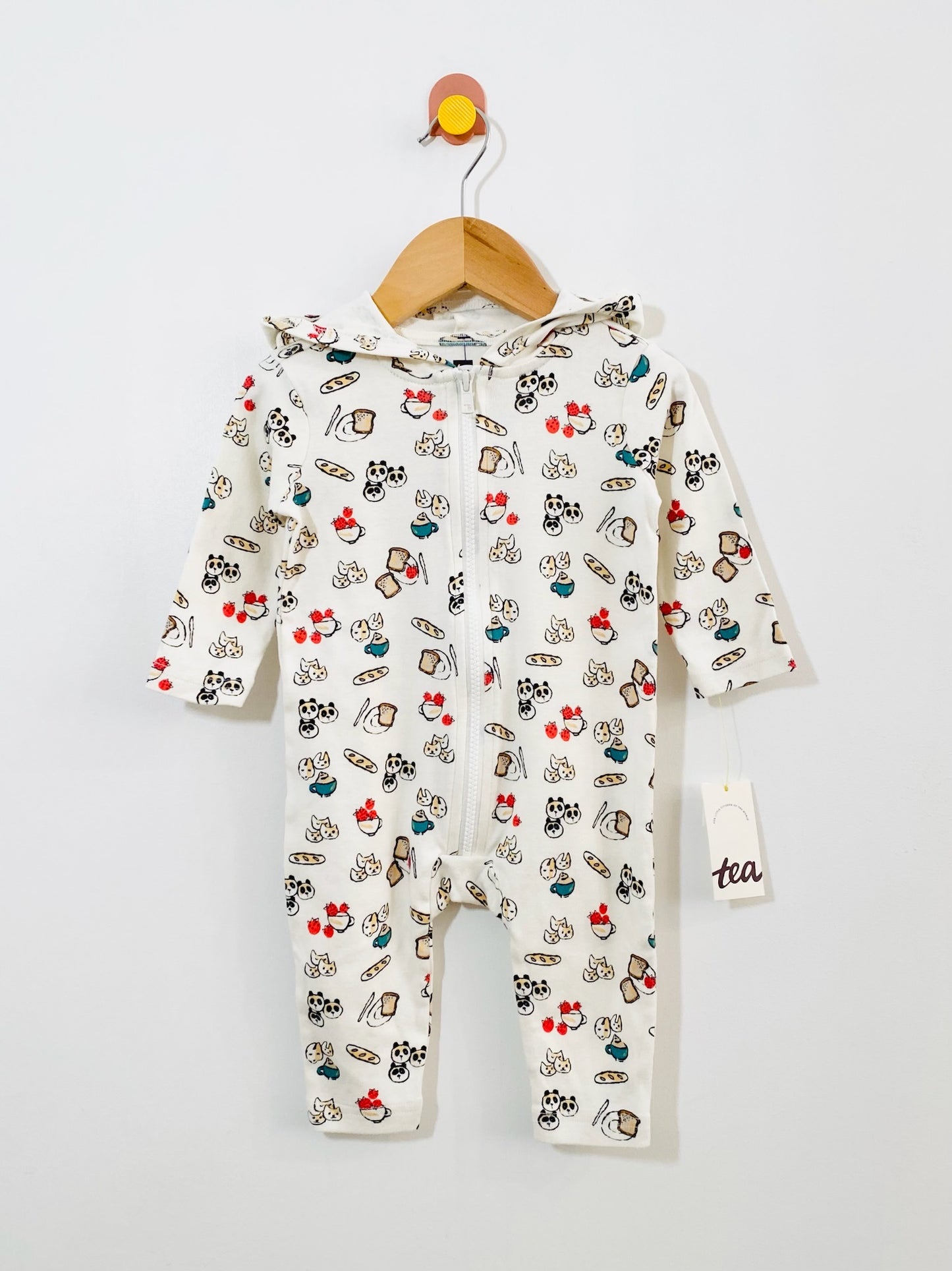 Tea breakfast onesie / 6-9M