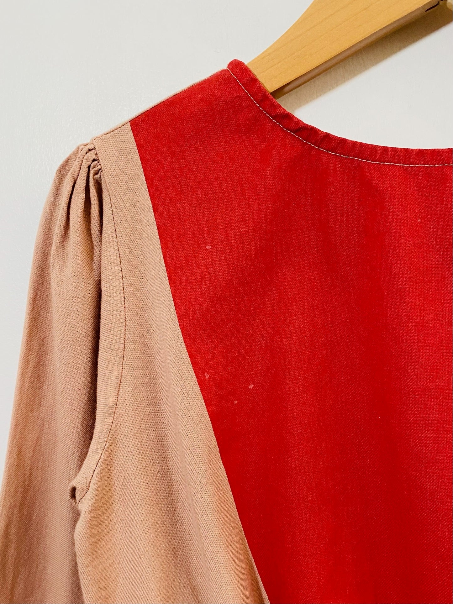 color block peplum top / 6-7y
