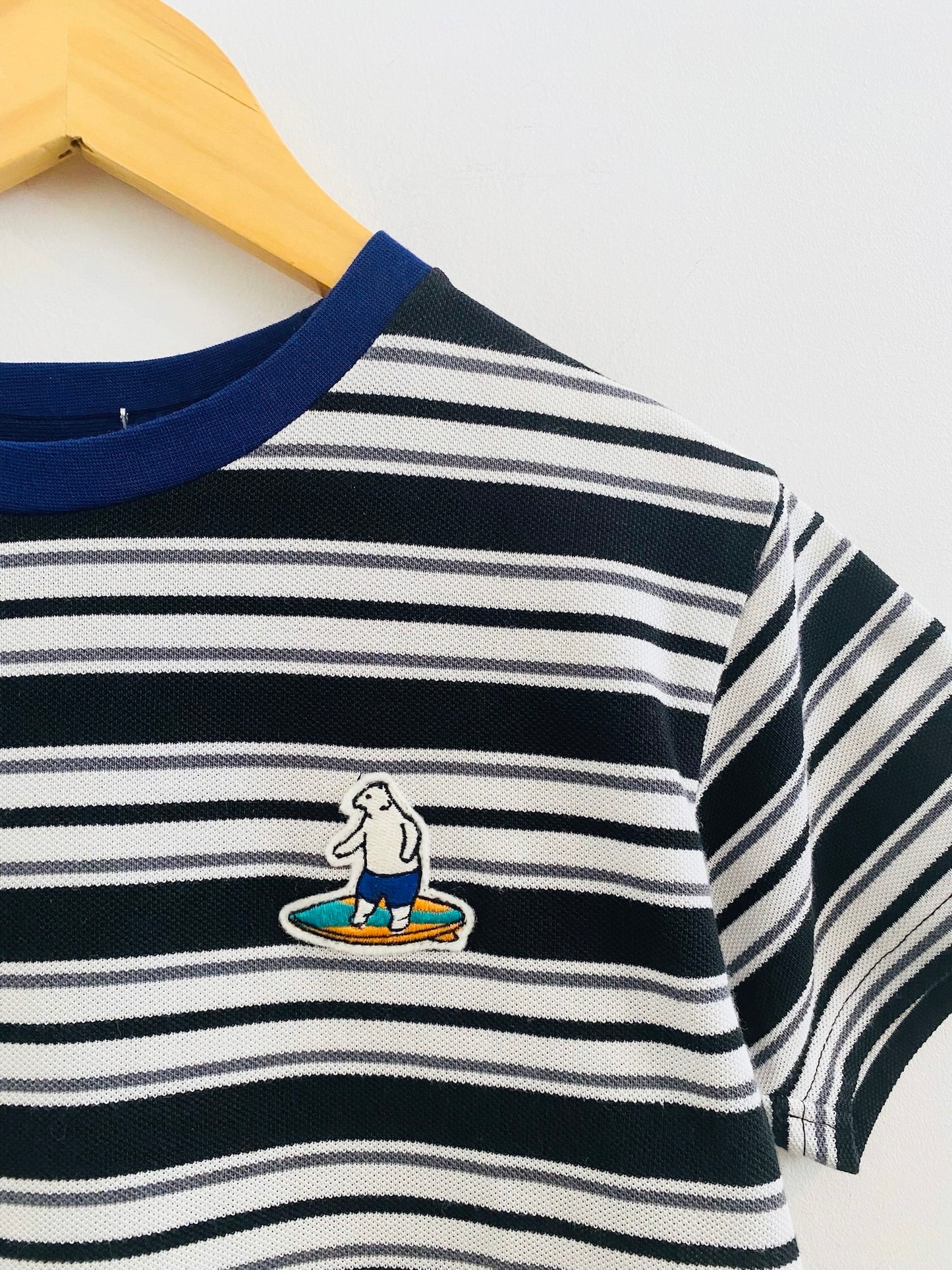 pique striped shirt / 10y