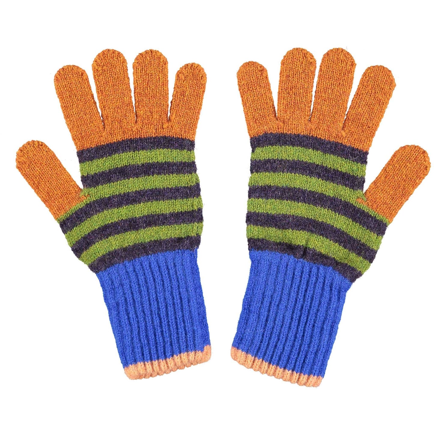 kids lambswool gloves - rust & purple