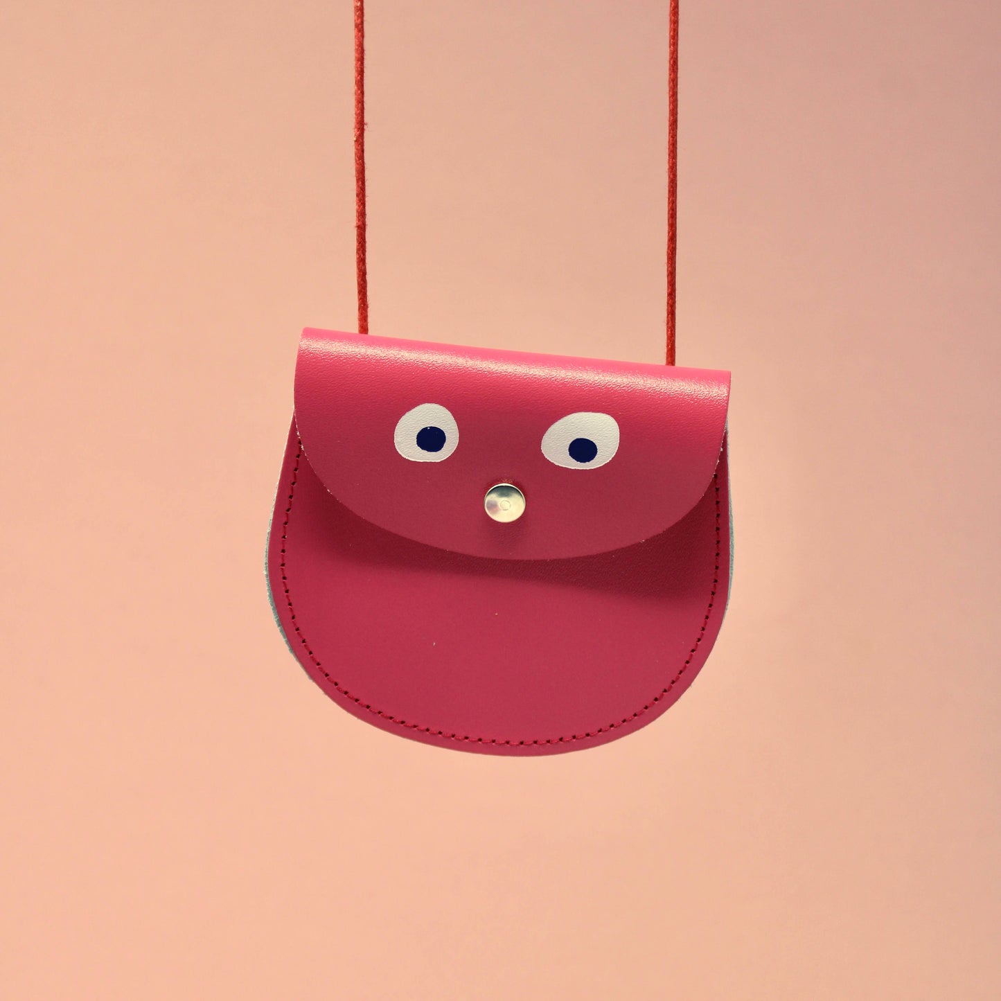 googly eye pocket money purse - hot pink