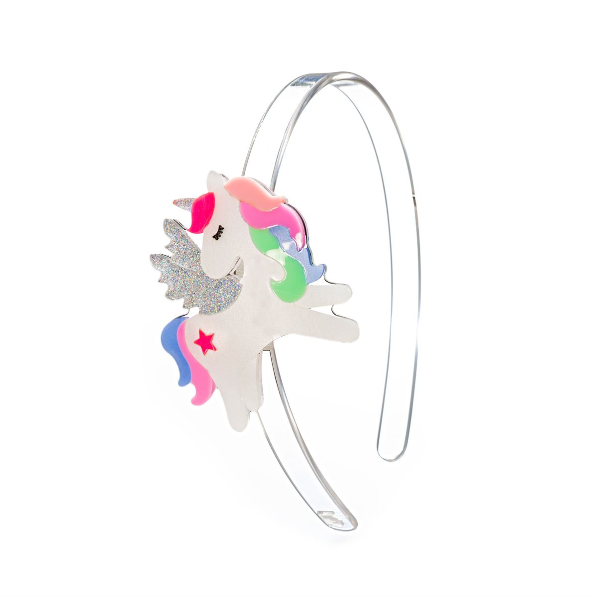 Unicorn headband with colorful design on a white background