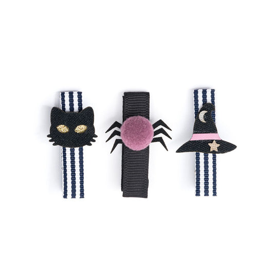 Baby Cat Spider Pompom Witch Hat Fabric Hair Clips