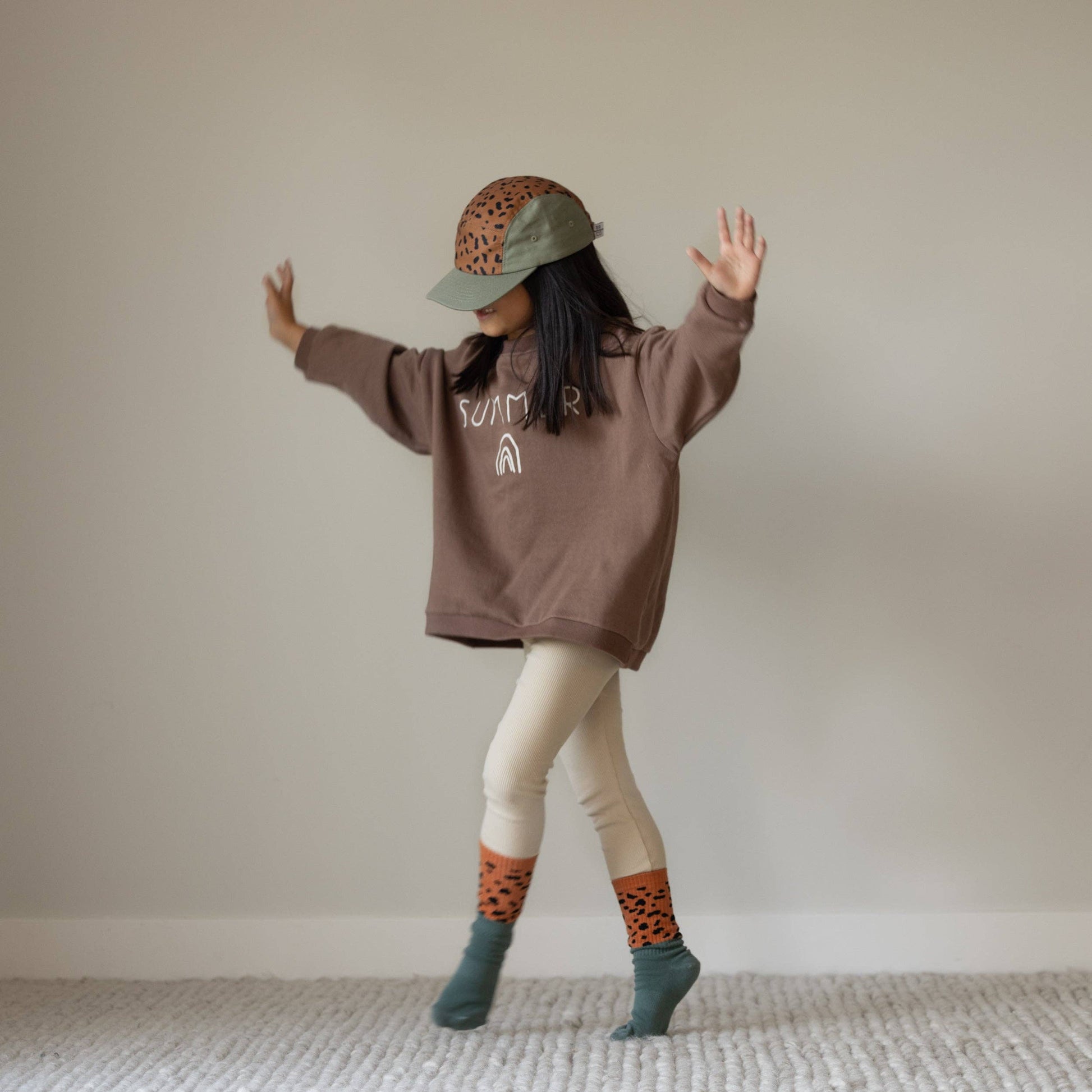 Summer In May - Socks - Cheetah/Bottle Green