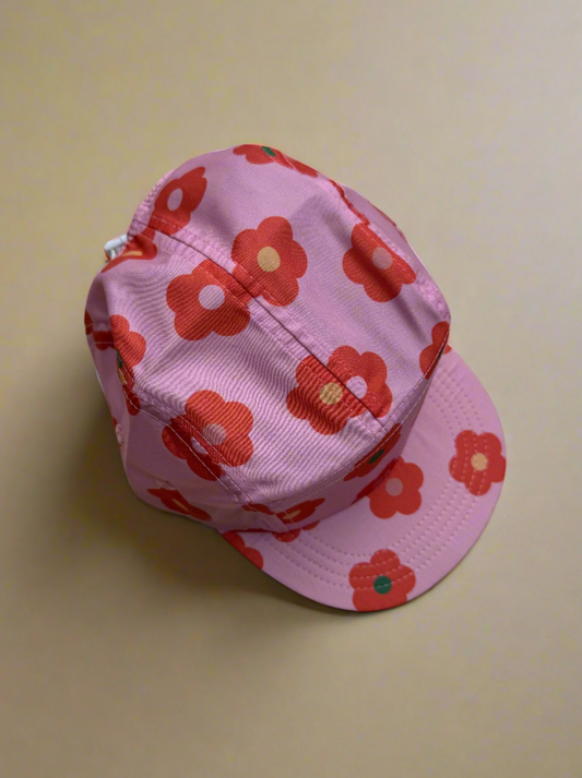 Kids Twill & Pine Five Panel Hat- Pink Daisy