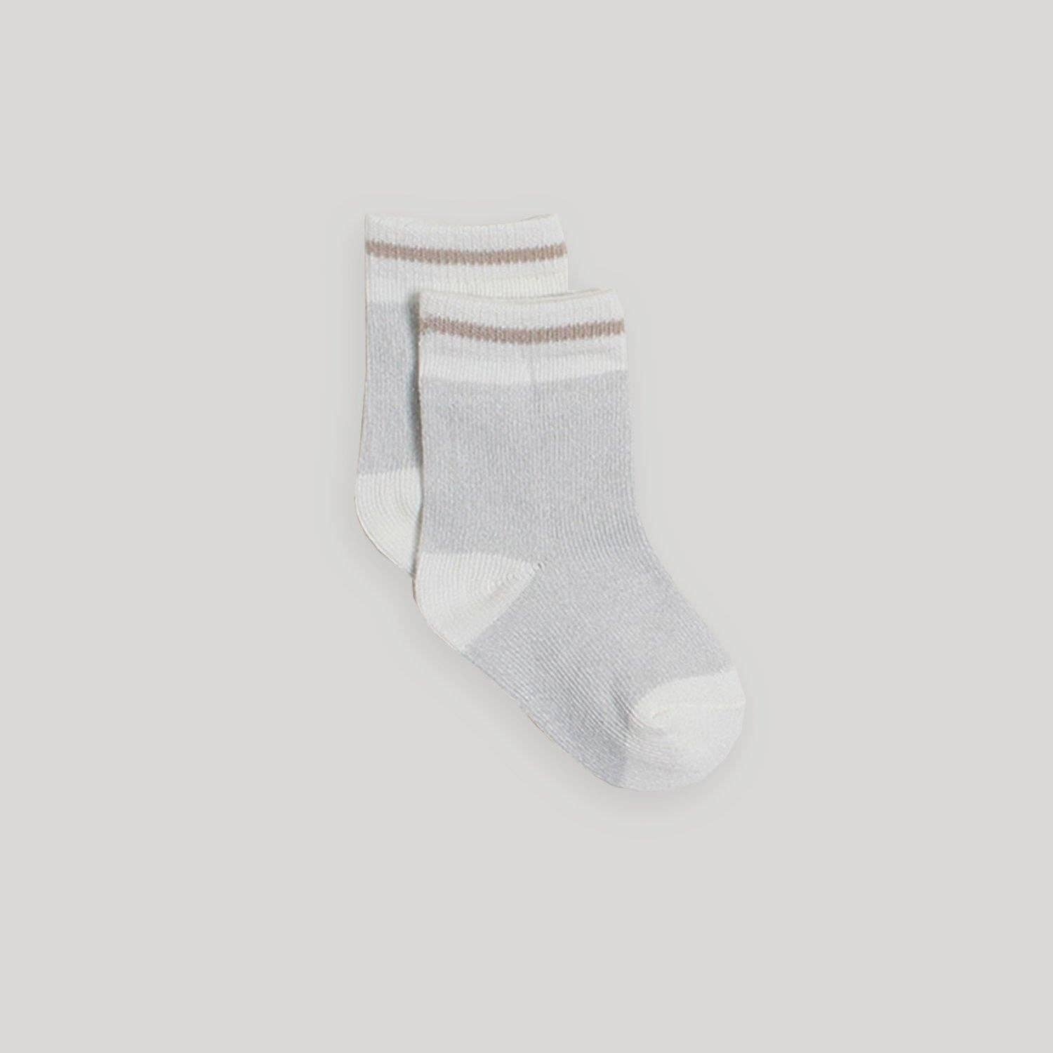 Infant Boot Socks- 2pk (beige/grey)