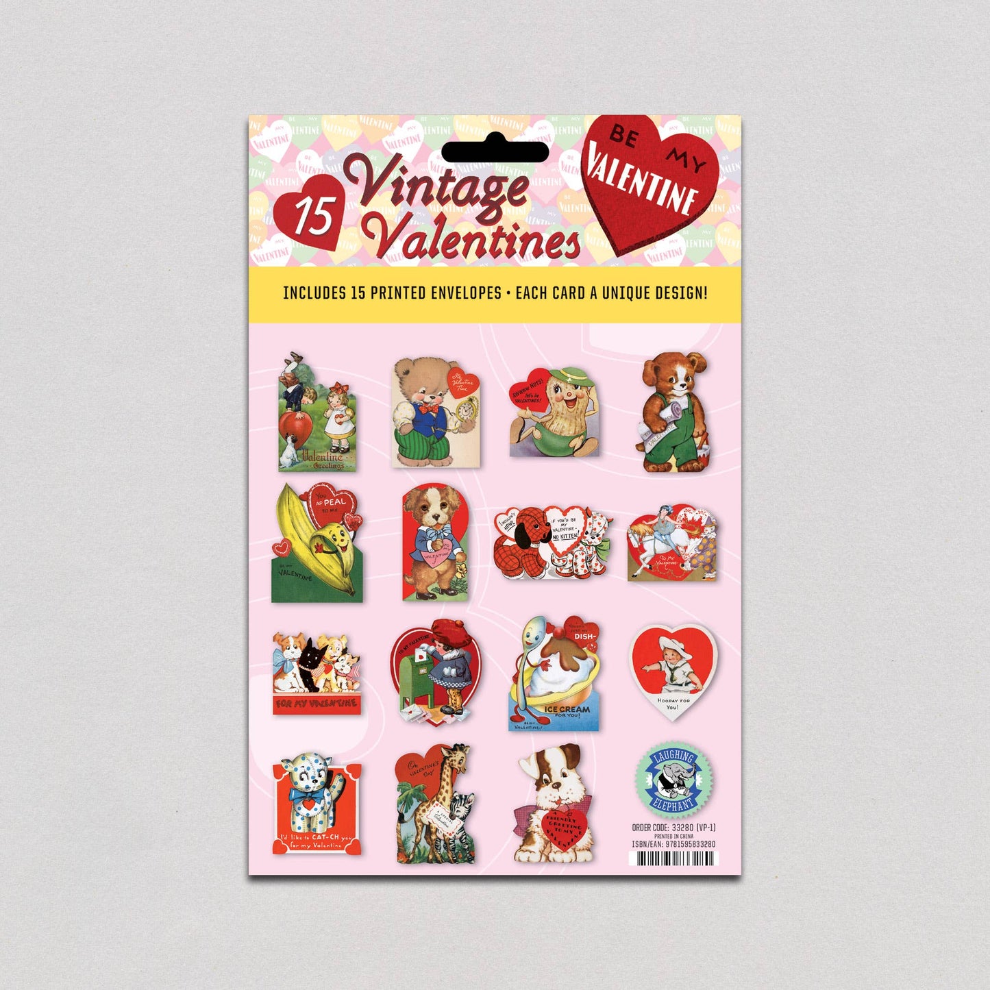 Laughing Elephant - Retro Valentines - Valentines Packet