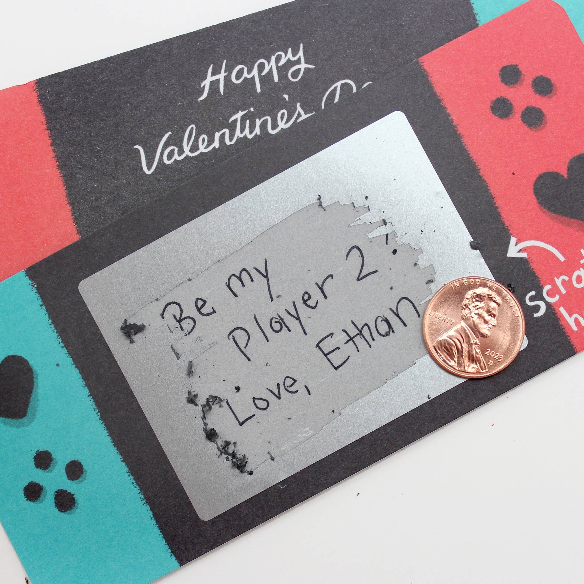 Inklings Paperie - Scratch-off Valentine Cards - Game On