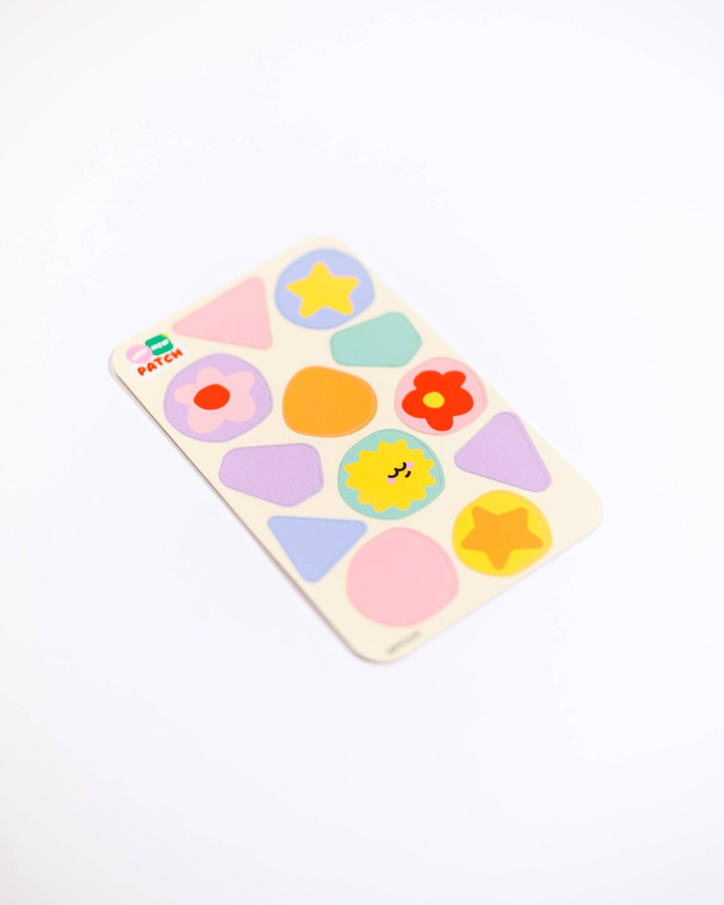 Colorful sticker patch sheet on a white background