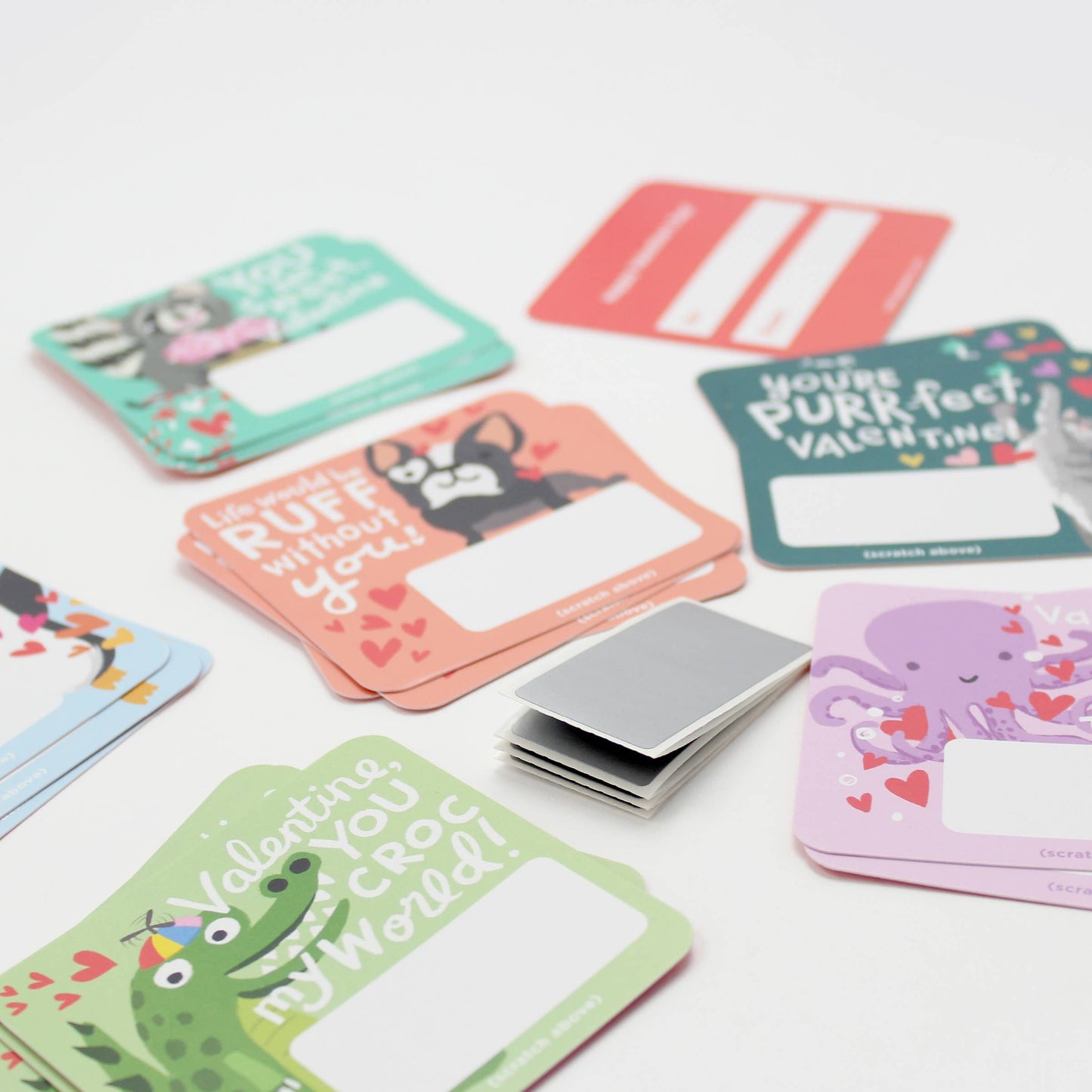 Inklings Paperie Scratch-off Valentine Cards - Animal Puns