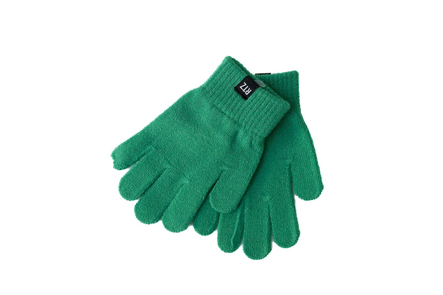 Green gloves on a white background
