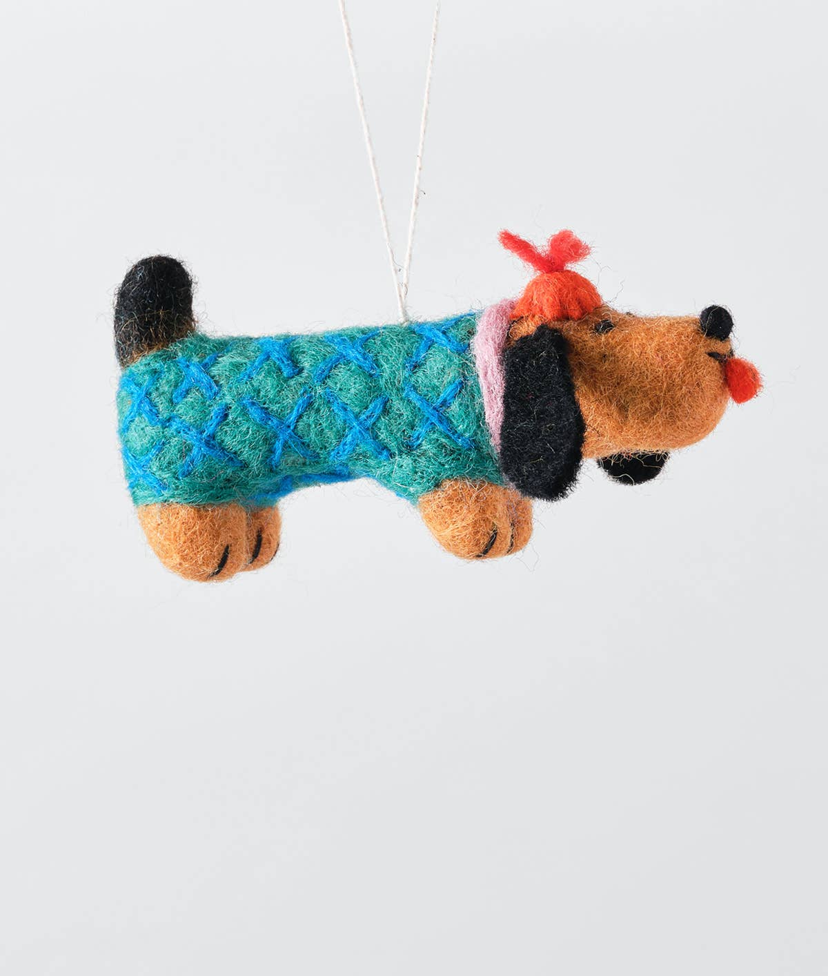 Wrap 'Wiener' Hanging Felt Ornament