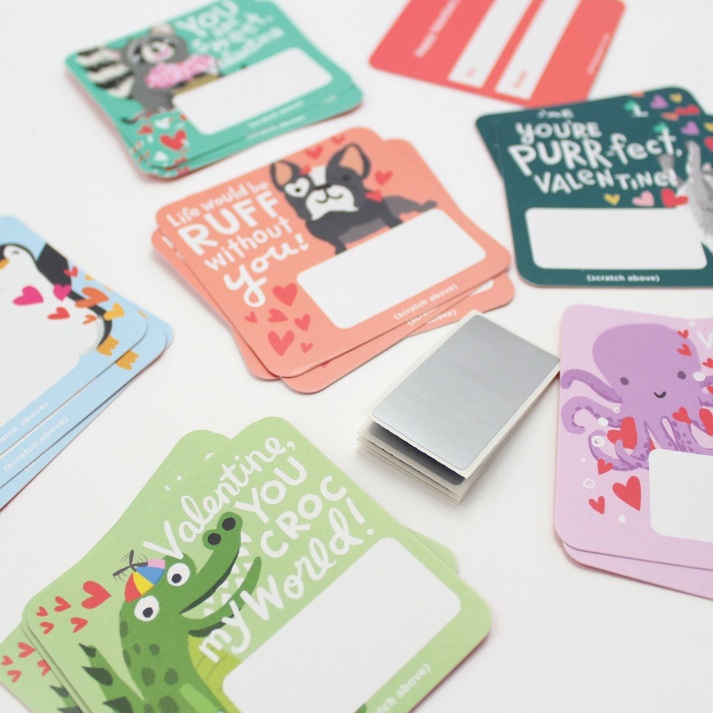 Inklings Paperie Scratch-off Valentine Cards - Animal Puns