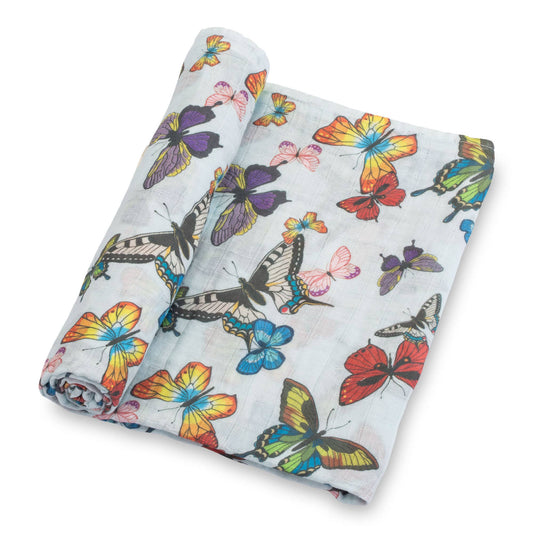LollyBanks - Butterfly Away Baby Swaddle Blanket