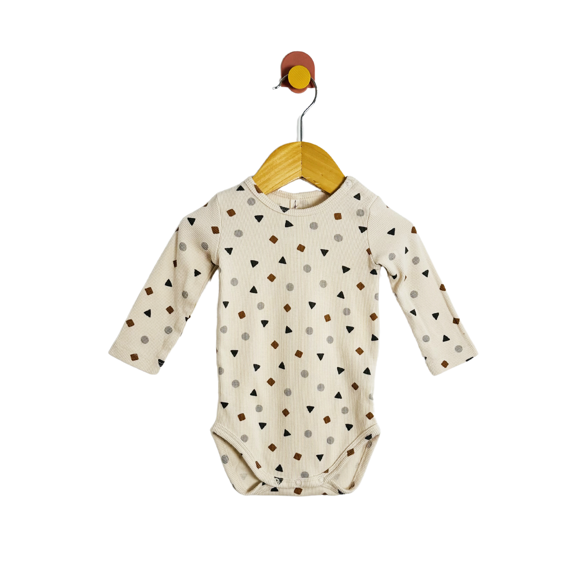 Quincy Mae Ribbed Geo Bodysuit / 3-6M