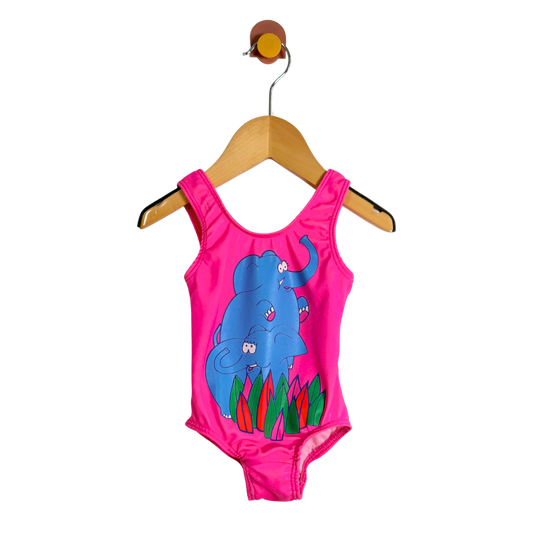 Vintage Blue Elephant Swimsuit / 12M