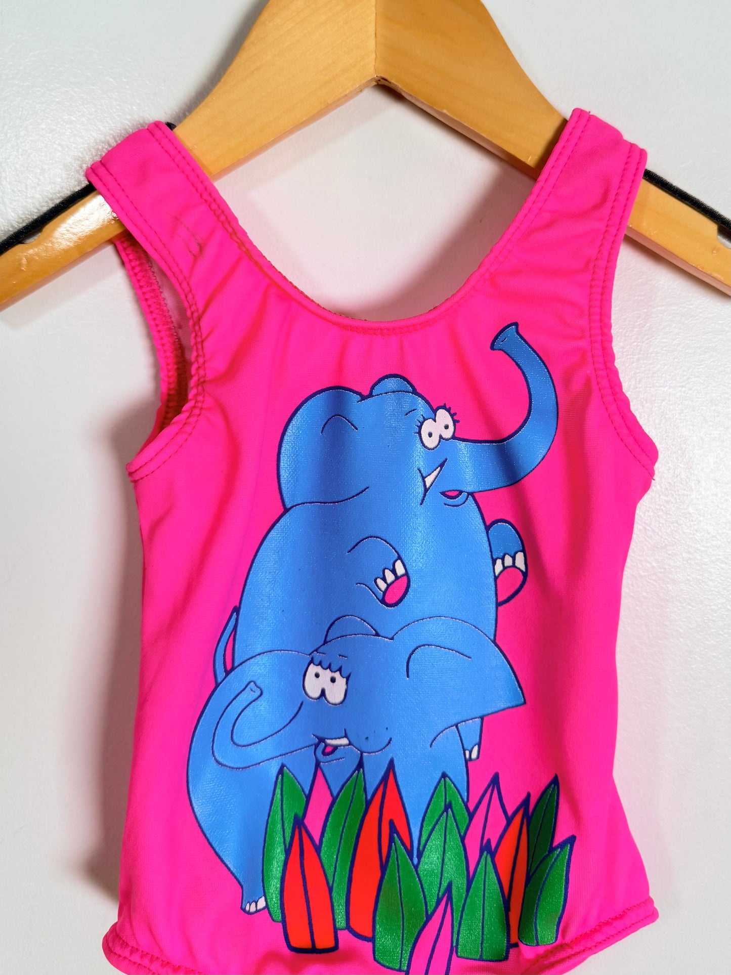 Vintage Blue Elephant Swimsuit / 12M