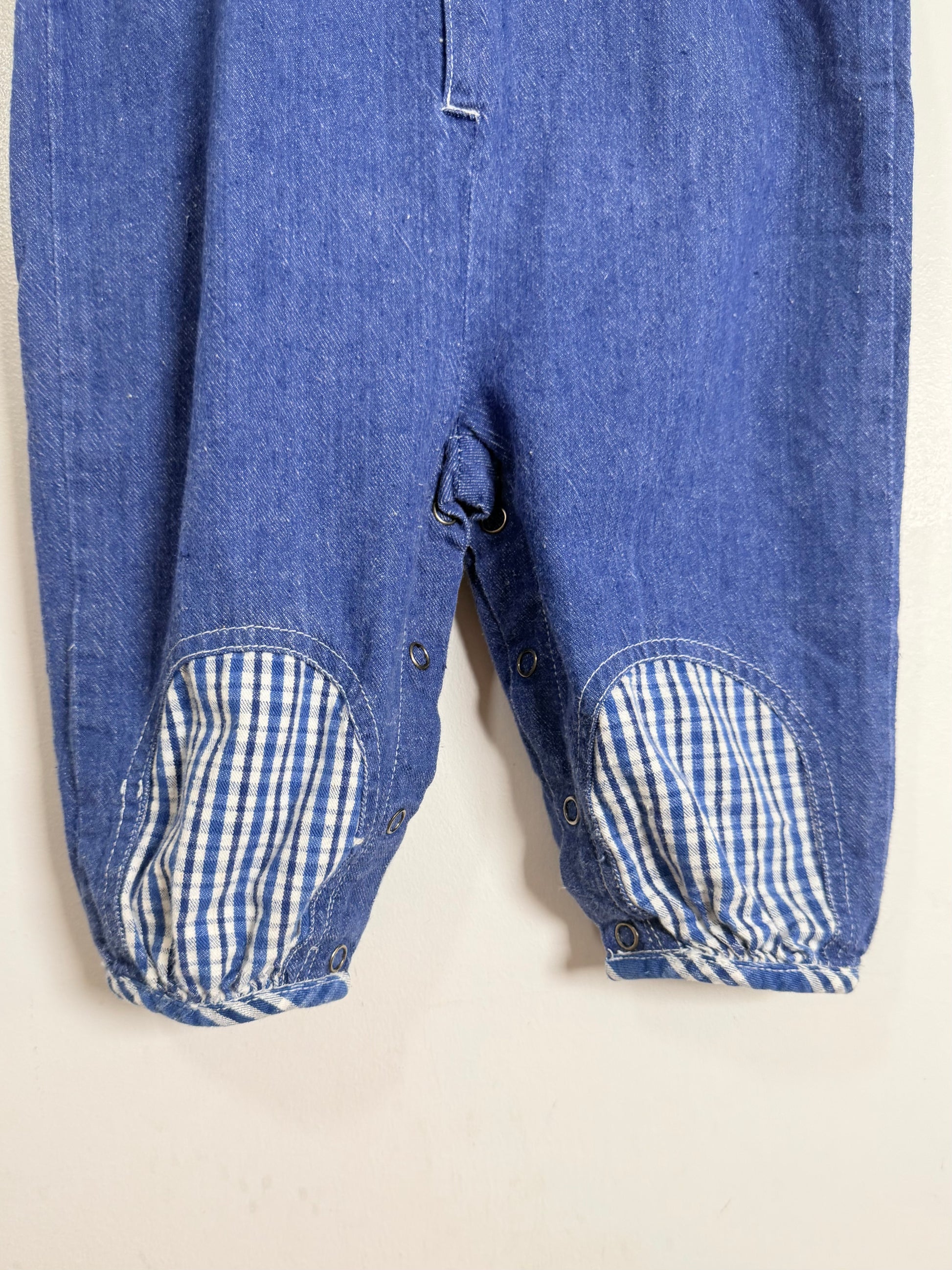 Vintage Denim Hooded Jumpsuit / 12M