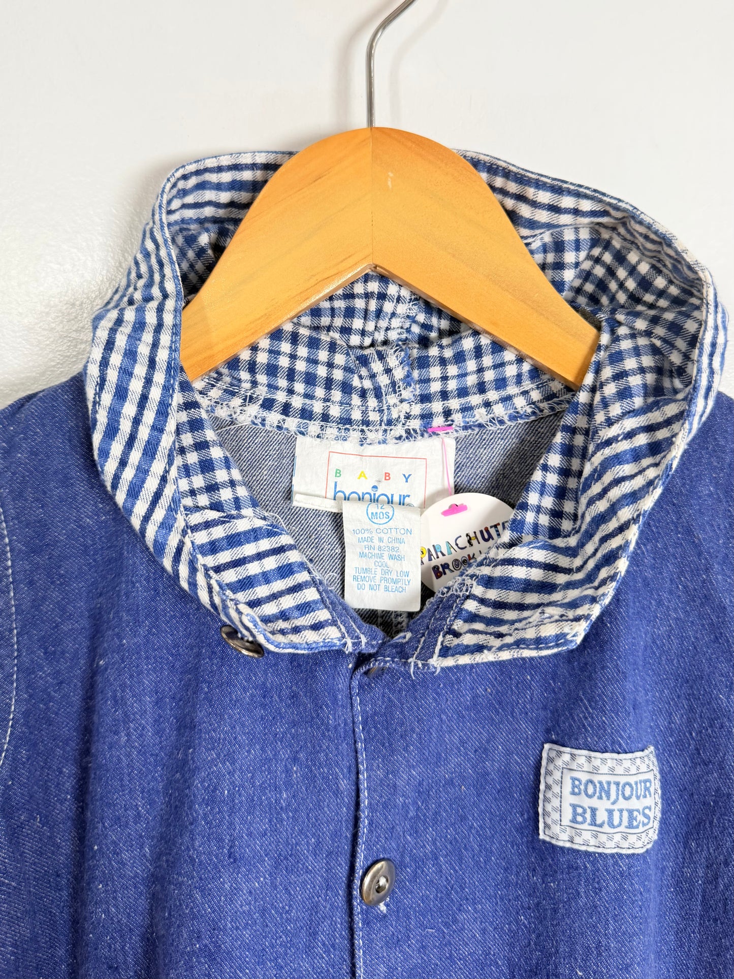 Vintage Denim Hooded Jumpsuit / 12M