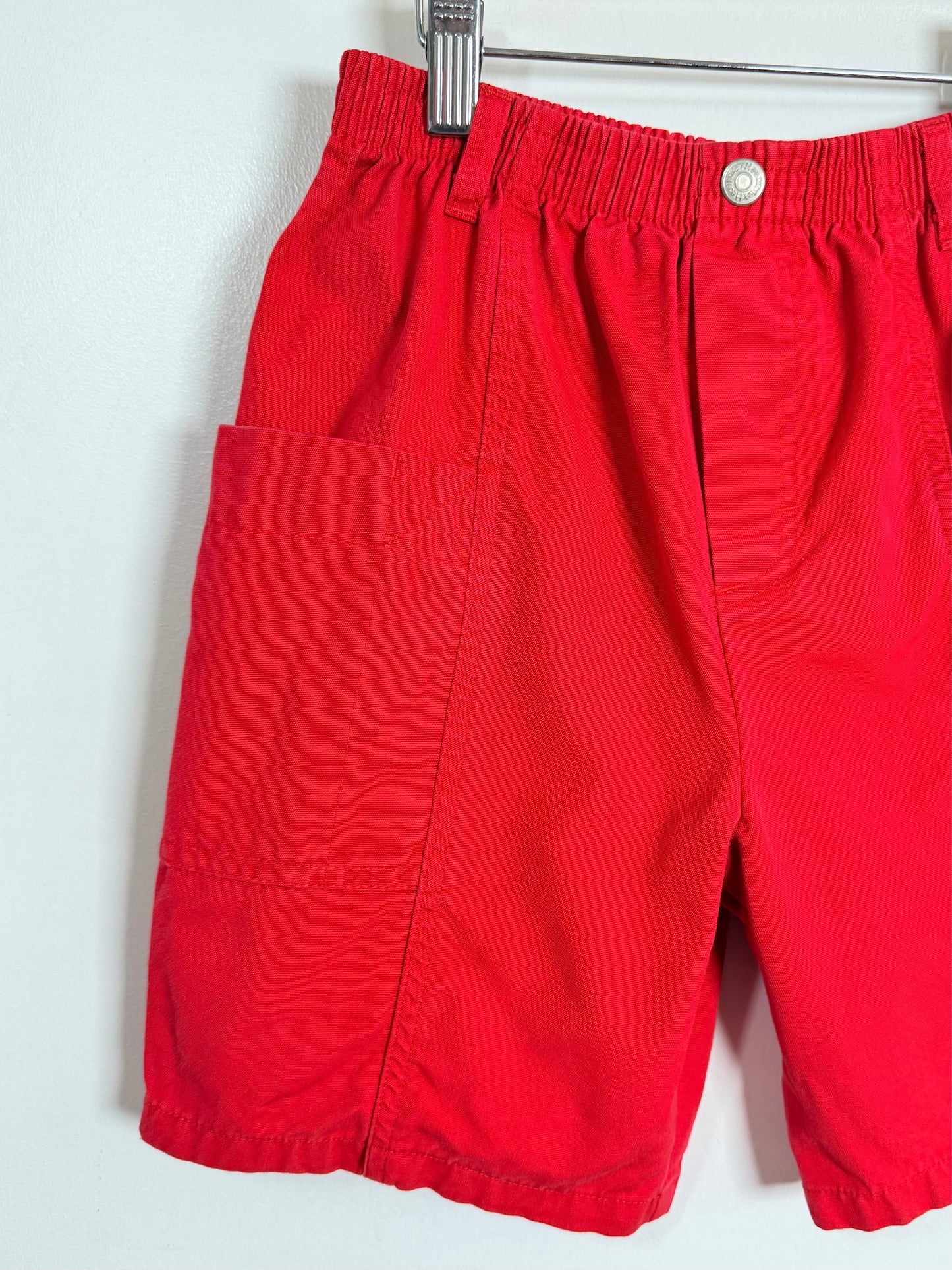 Red shorts on a white background