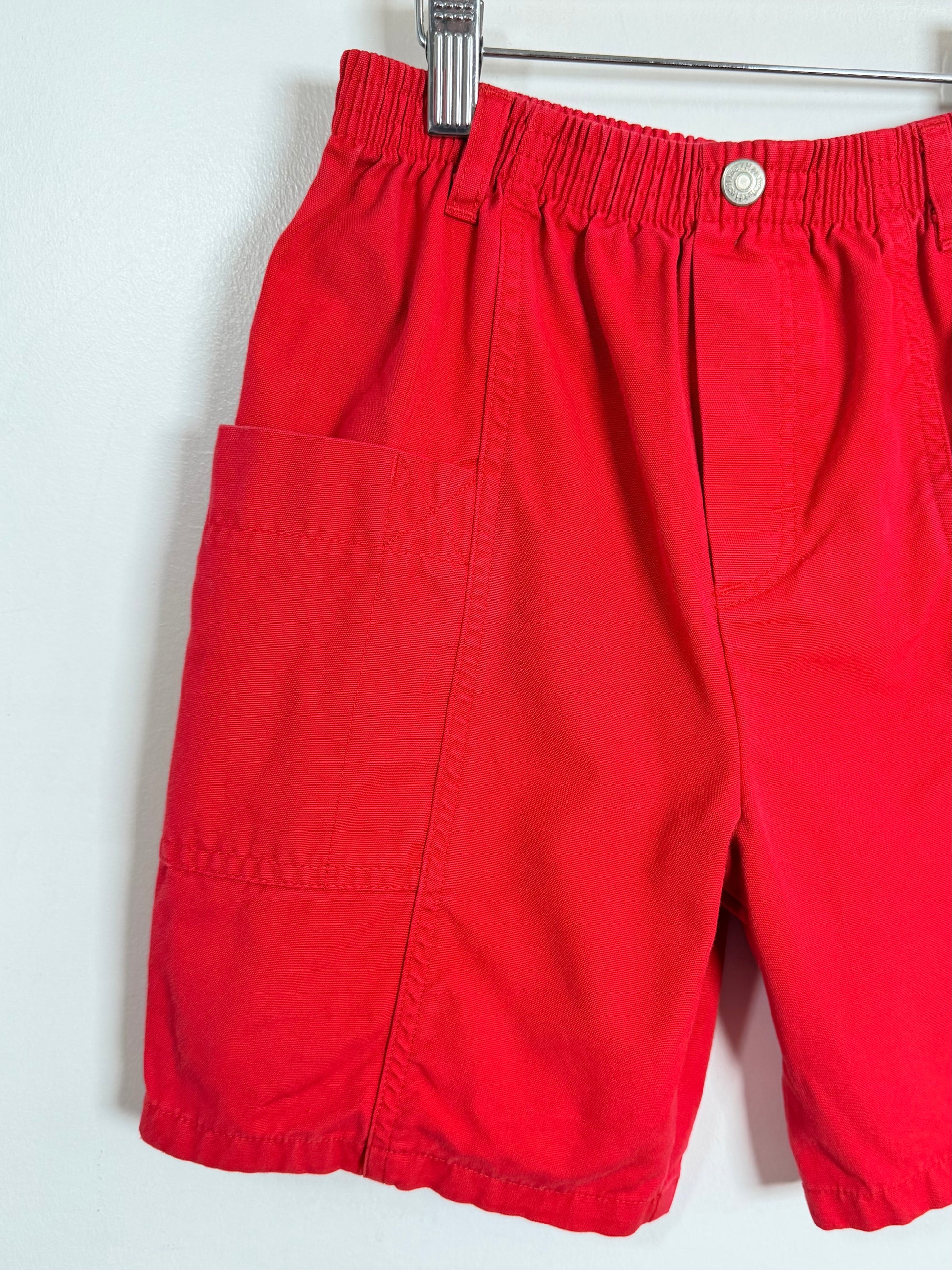 Red shorts on a white background