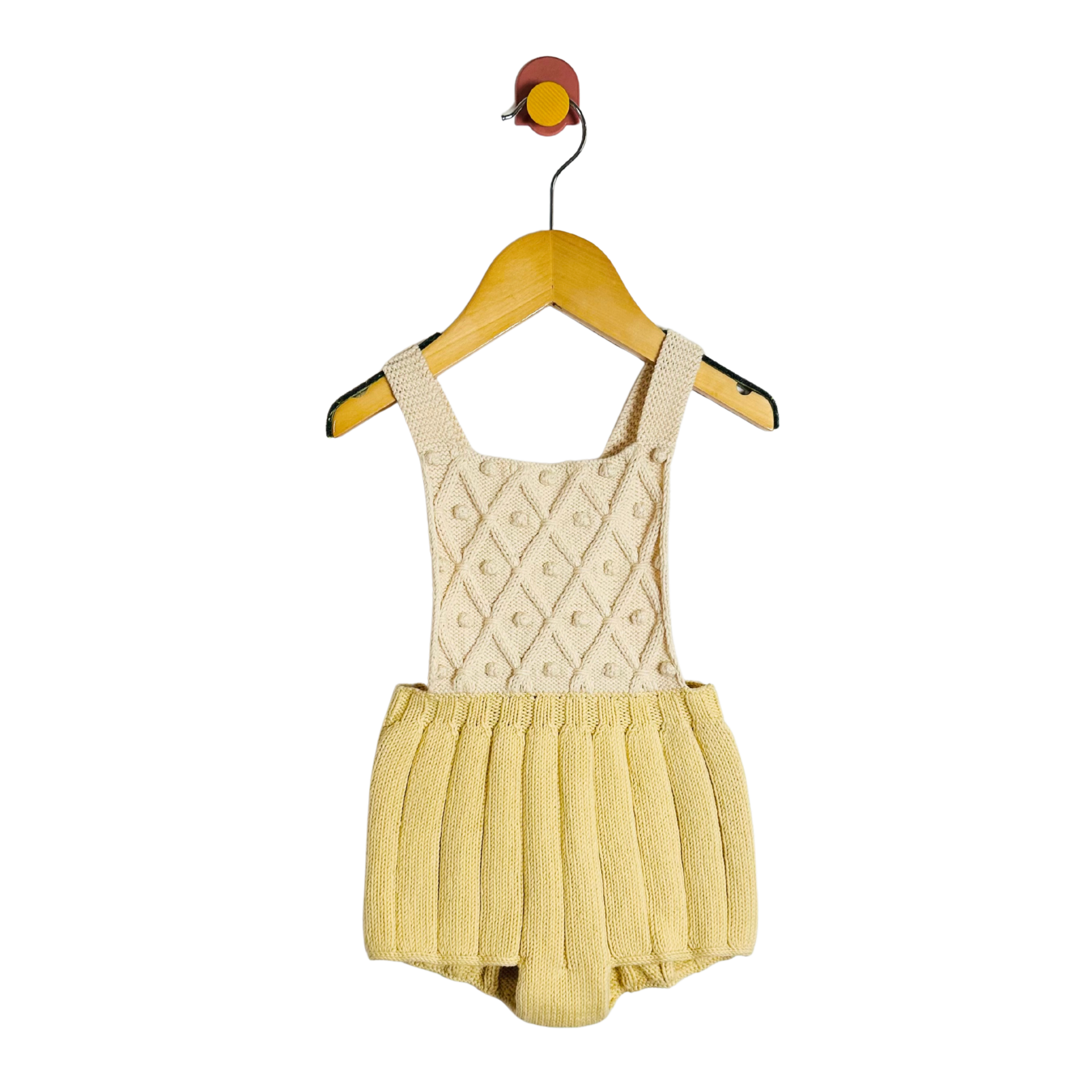 Misha & Puff Diamond Popcorn Knit Romper / 6-12M