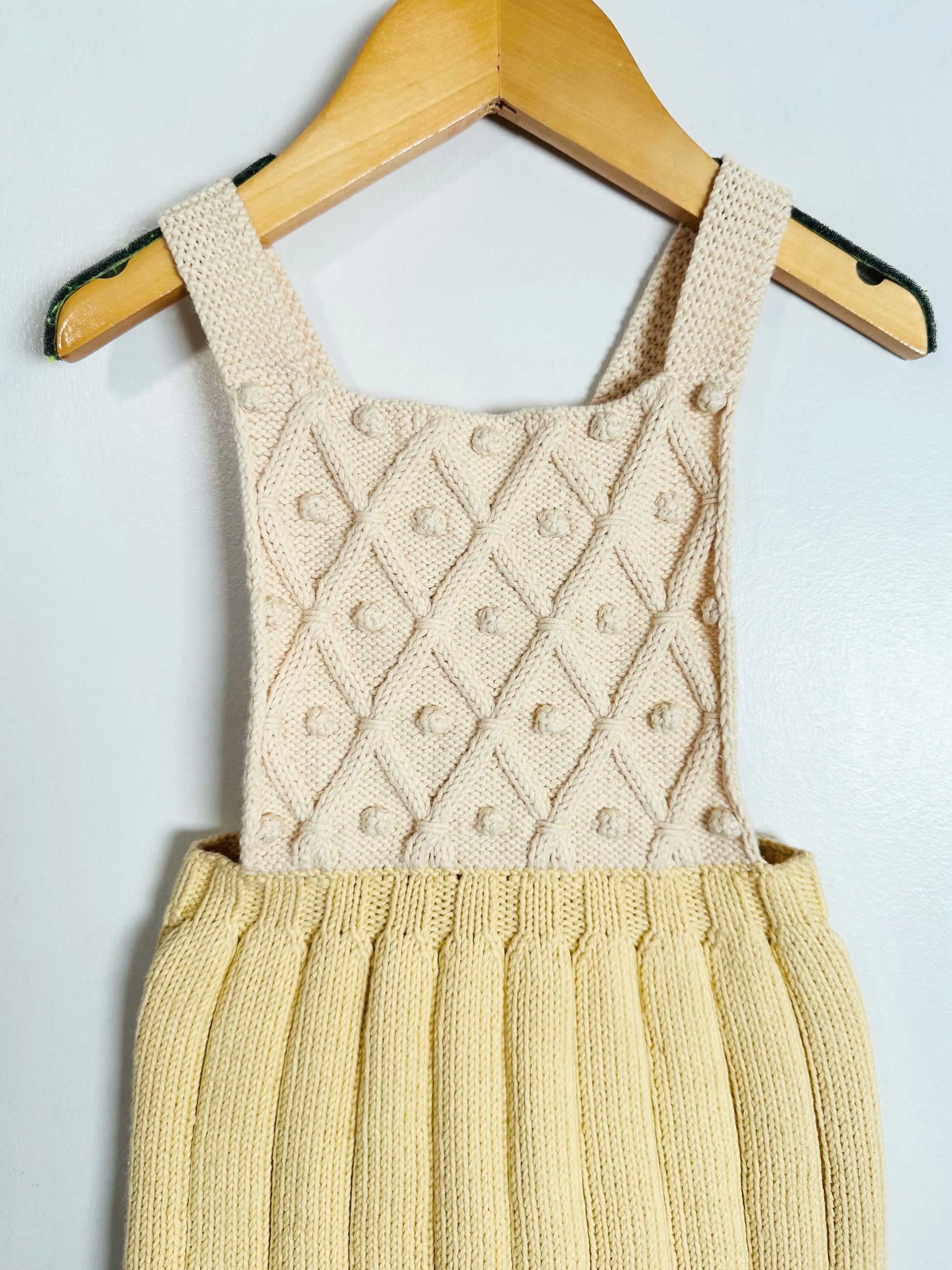 Misha & Puff Diamond Popcorn Knit Romper / 6-12M