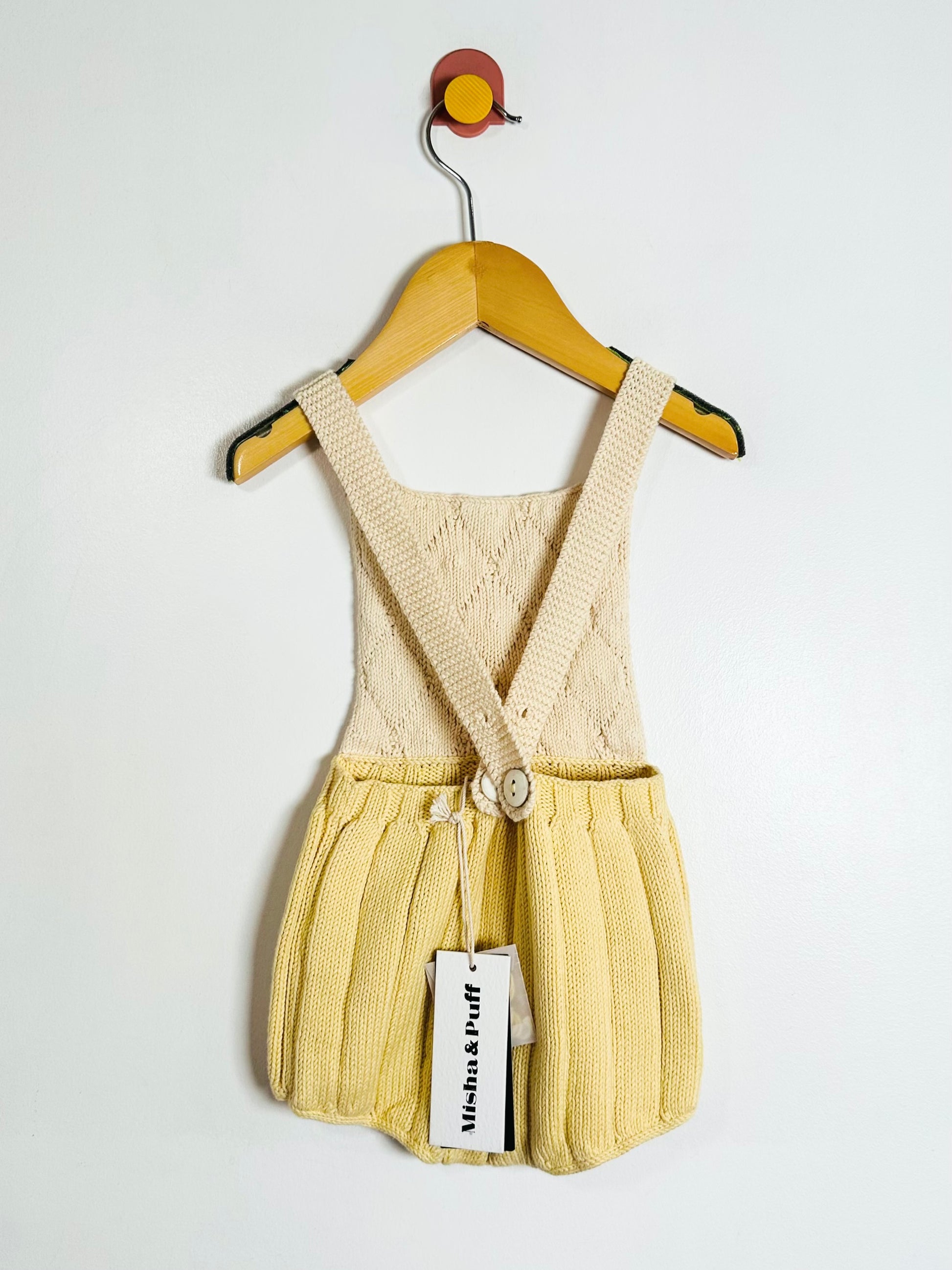 Misha & Puff Diamond Popcorn Knit Romper / 6-12M