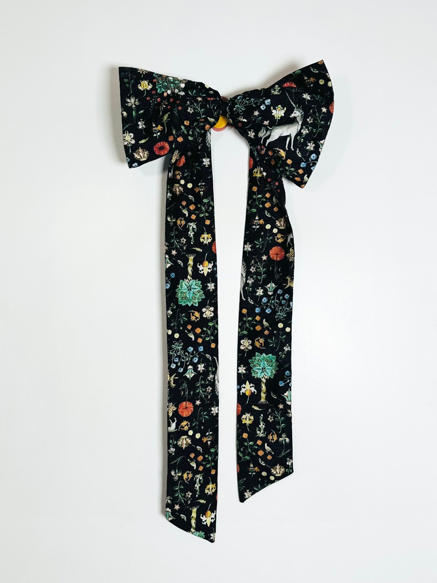 Floral ribbon bow on a white background