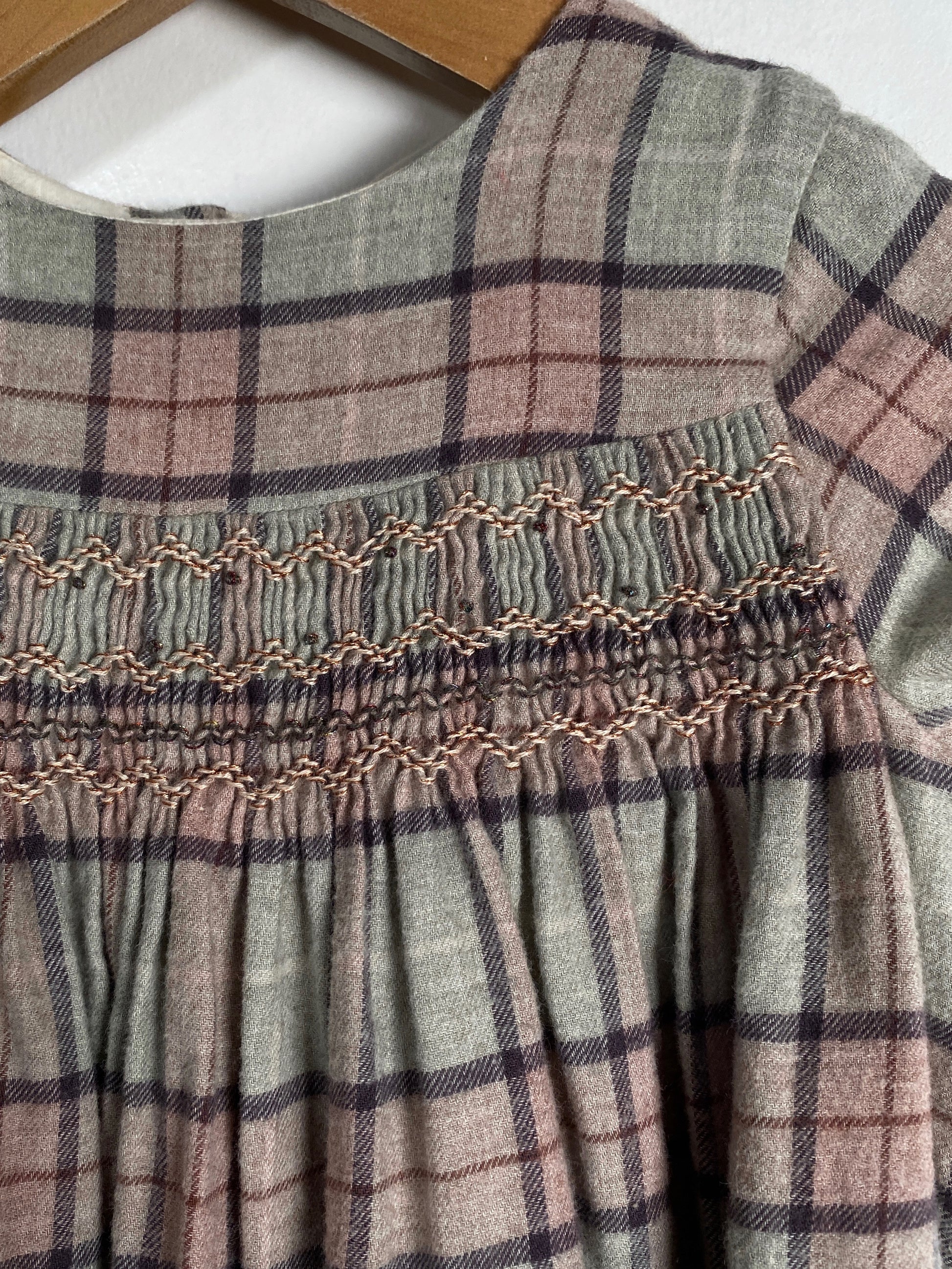 Bonpoint Smocked Plaid Dress / 2Y