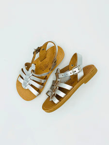 leather sandals - cream sparkle