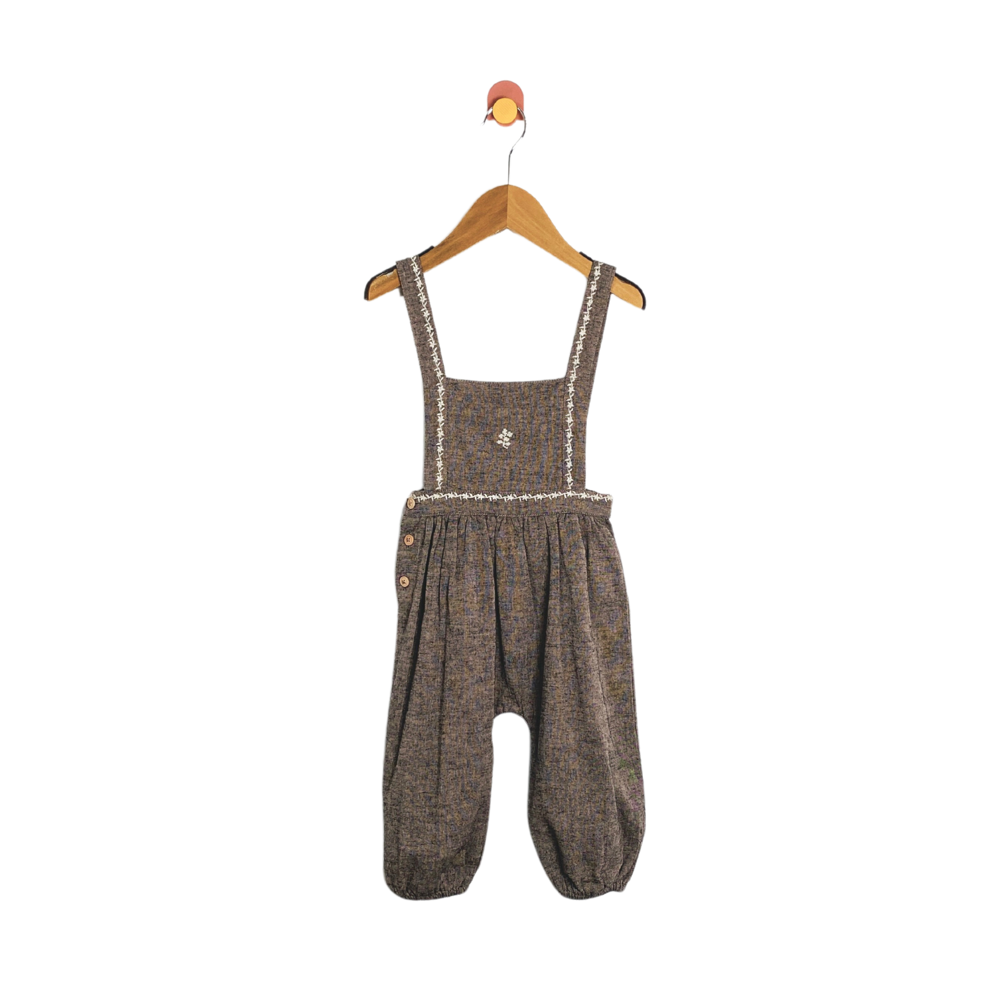 Emile et Ida Embroidered Bubble Overalls / 2Y