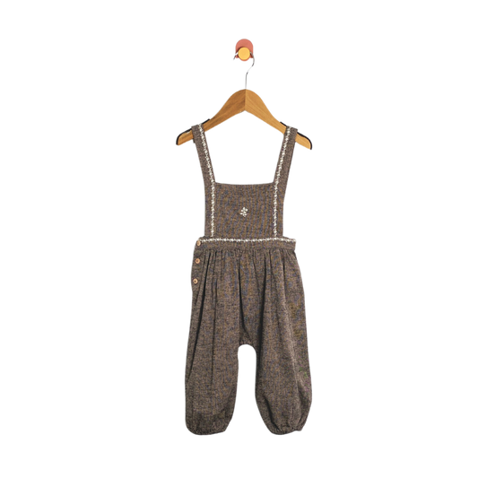 Emile et Ida Embroidered Bubble Overalls / 2Y